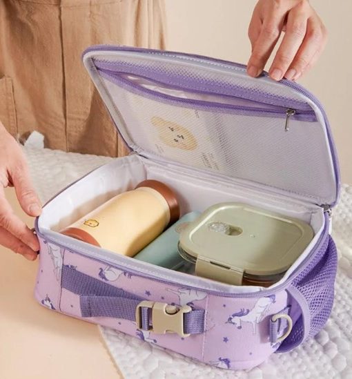 SUNVENO Kids Lunch Box Cooler Purple Unicorn
